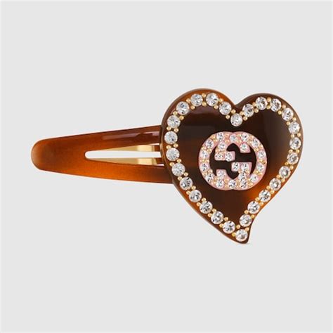 Gucci กิ๊บติดผม Hair clip with GG and heart detail